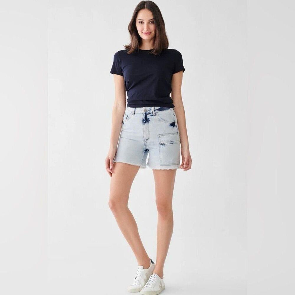 DL1961 Denim Hepburn High Rise Wide Leg Shorts in Mystic Size 28